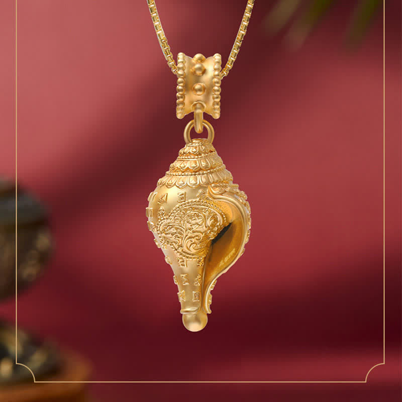 999 Sterling Silber Shankha Muschel Halskette für spirituellen Schutz