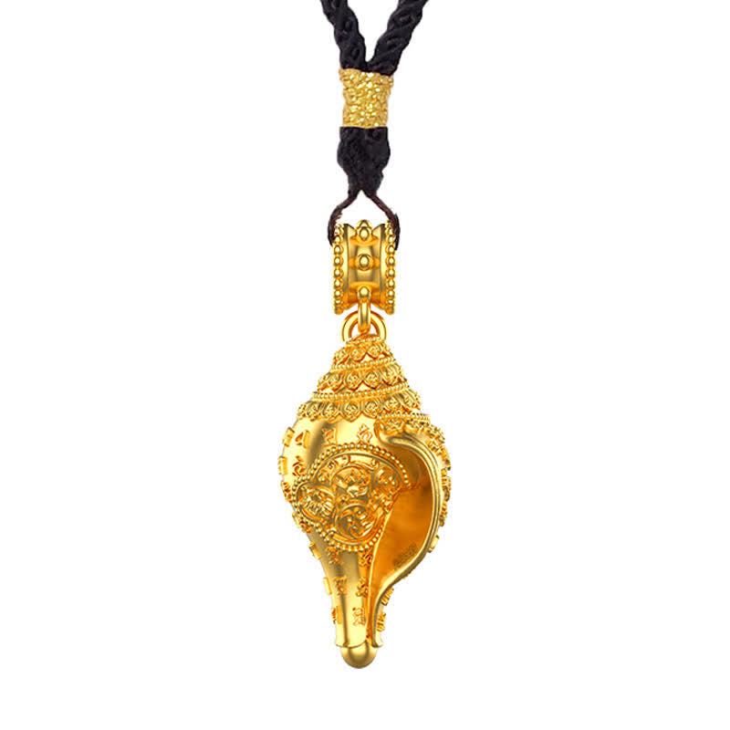 999 Sterling Silber Shankha Muschel Halskette für spirituellen Schutz