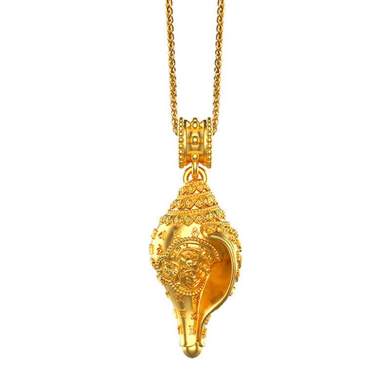 999 Sterling Silber Shankha Muschel Halskette für spirituellen Schutz