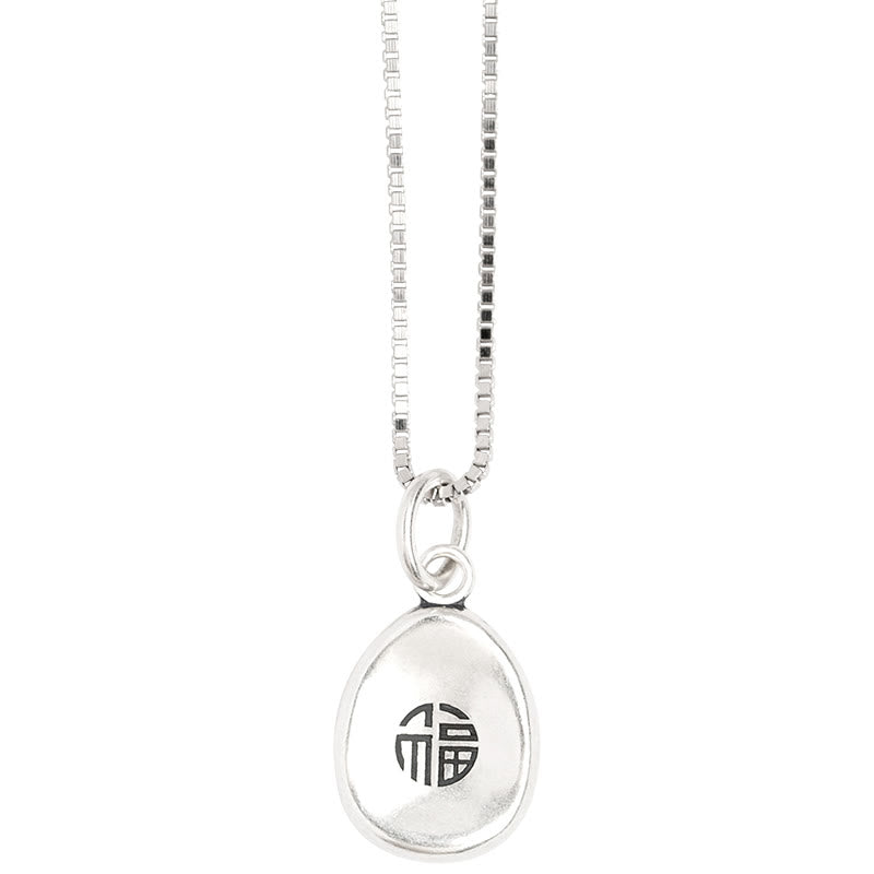 Spirituelle Halskette aus 999er Sterlingsilber mit Peace Joy Fu-Anhänger