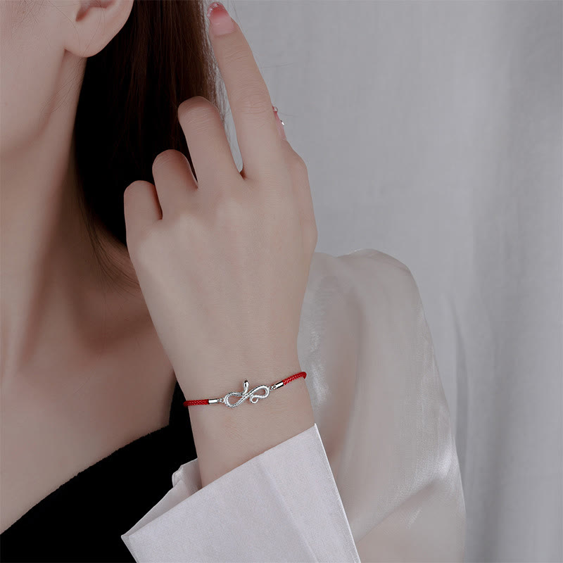999 Sterling Silber Jahr der Schlange Rotes Armband