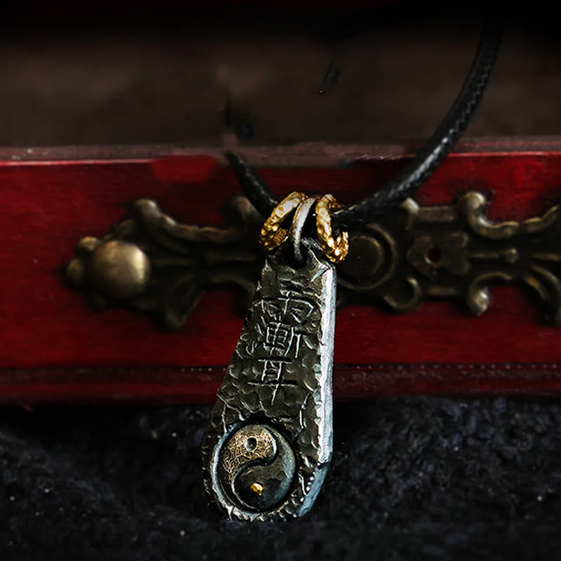 Yin-Yang-Harmonie-Halskettenanhänger aus 999er-Sterlingsilber