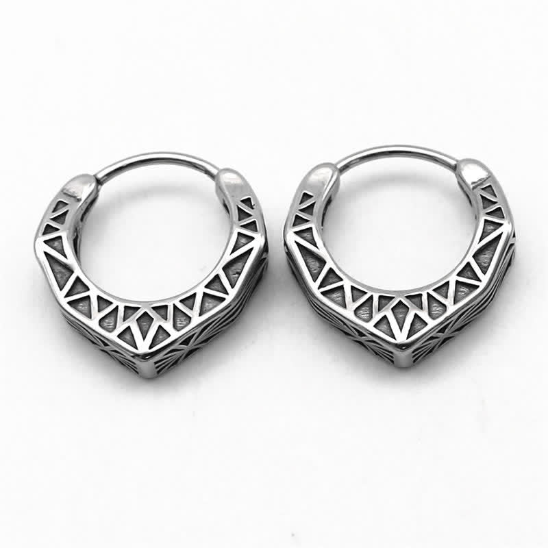 Titanium Steel Viking Hoop Balance Earrings