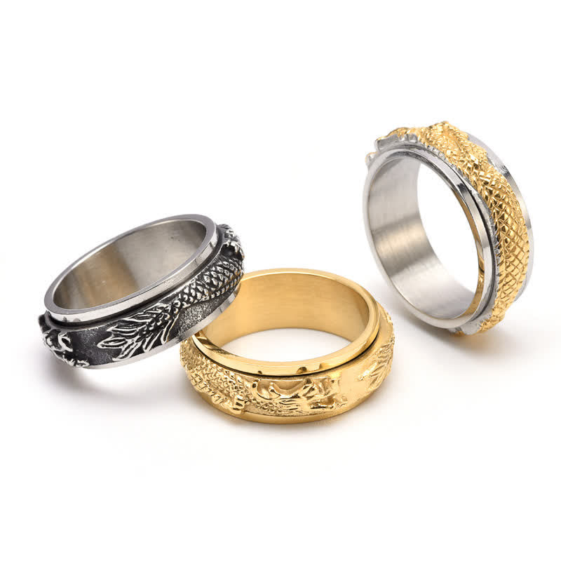 8mm Dragon Titanium Steel Stimulation Ring Unisex