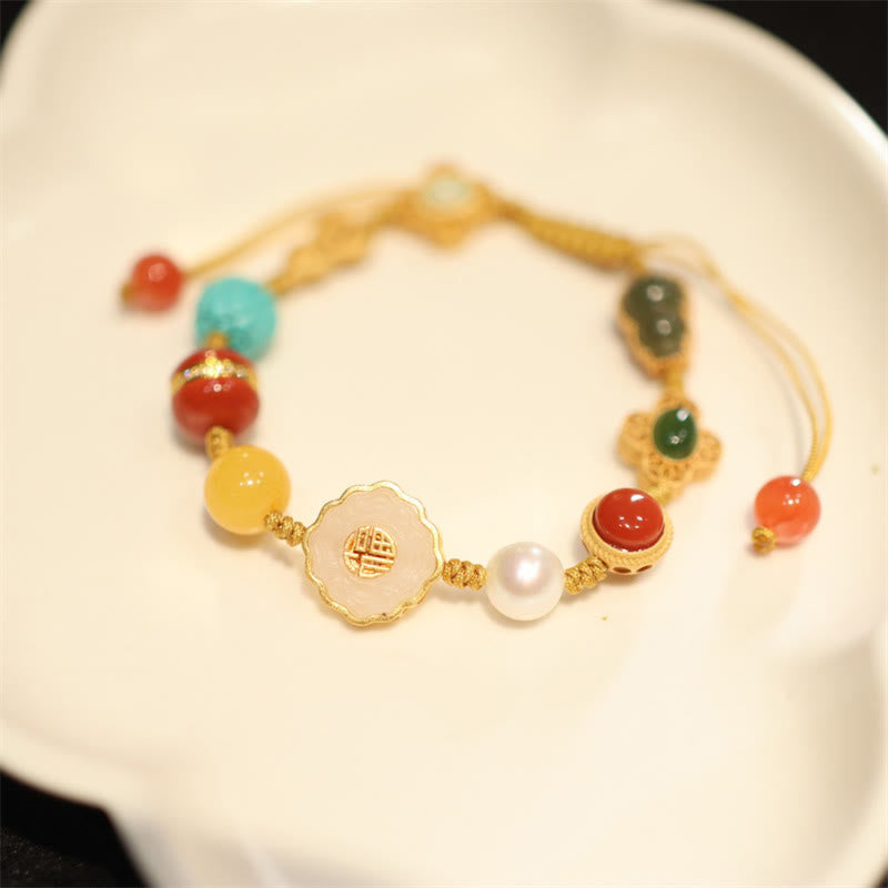 925 Sterling Silver Hetian Jade Luck Bracelet for Positivity