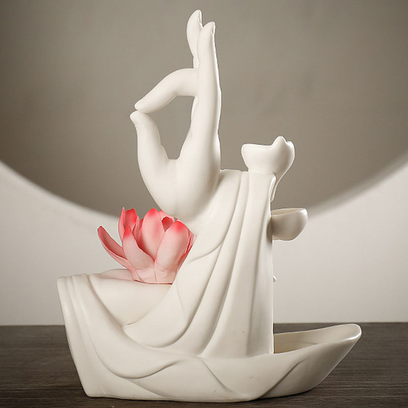 Handcrafted Purple Clay Lotus Ceramic Incense Burner