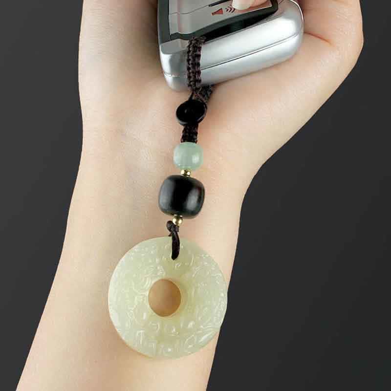 Pixiu Jade Peace Buckle Key Chain for Wealth & Abundance