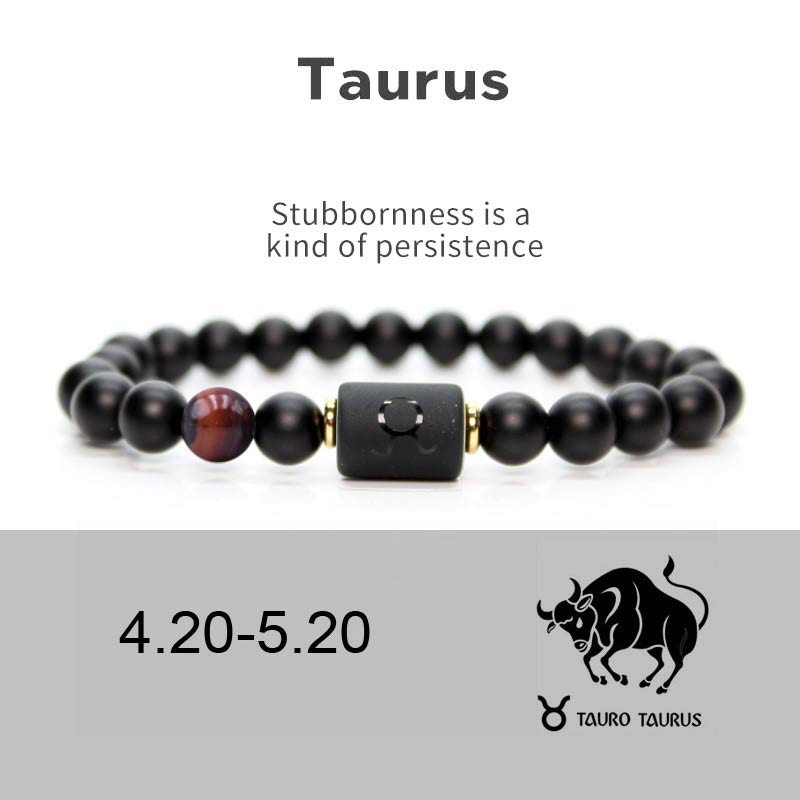 8 mm verstellbares Armband aus schwarzem Onyx mit chinesischem Sternzeichen