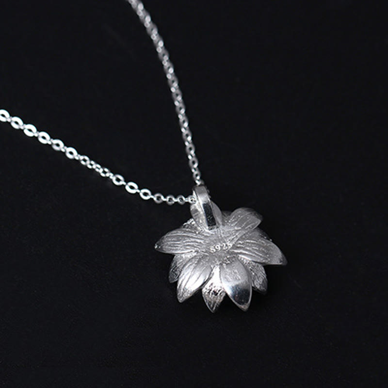 925 Sterling Silver Lazurite Lotus Necklace for Self Care