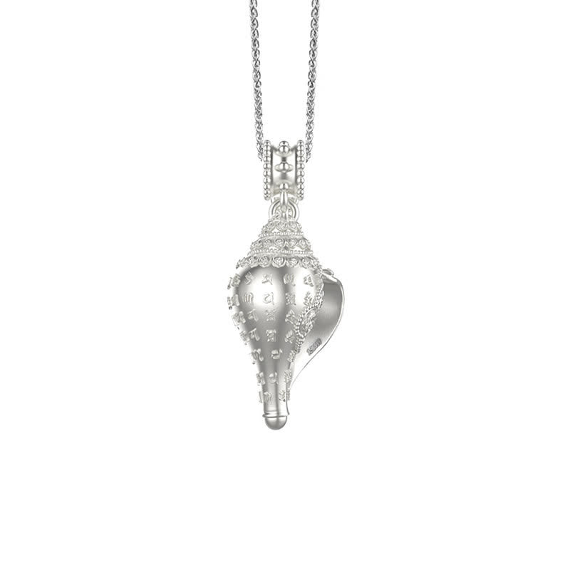999 Sterling Silber Shankha Muschel Halskette für spirituellen Schutz