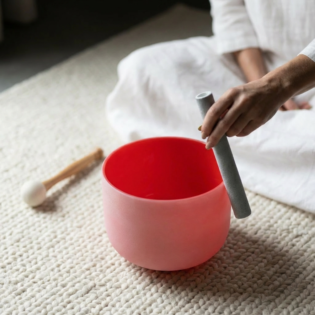 Rote C-Note Wurzelchakra Kristallklangschale