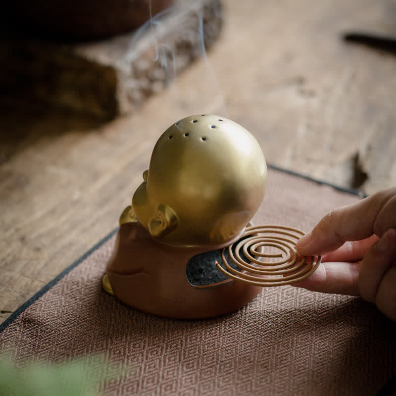 Little Buddha Ceramic Incense Burner for Healing & Meditation