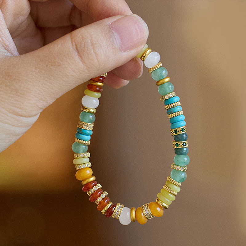 Regenbogen Jade Achat Vertrauensarmband 6mm Heilschmuck