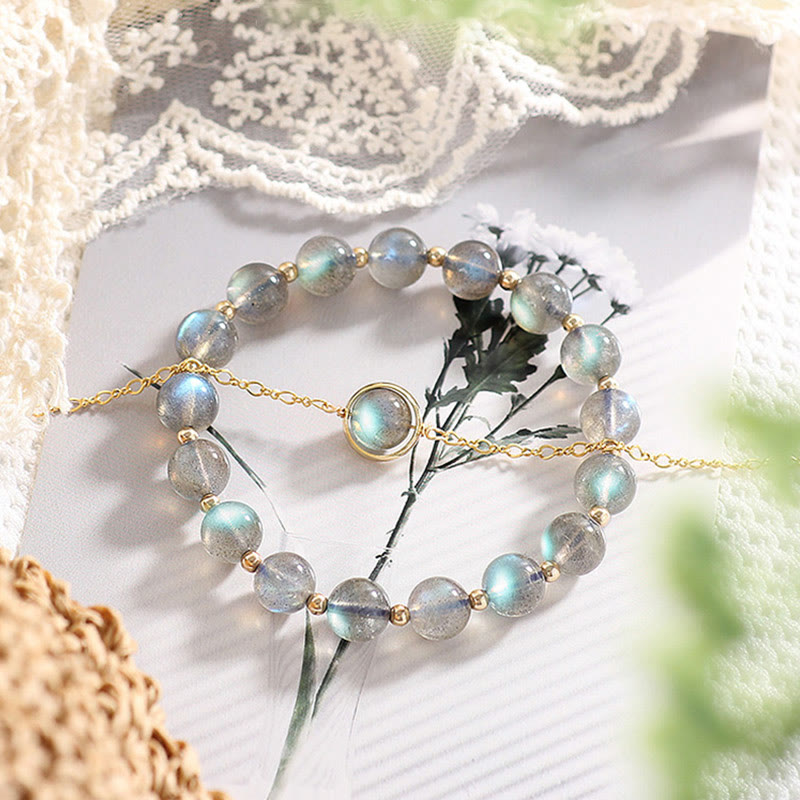 Moonstone Love Bracelet 14k Gold Plated Healing Jewelry