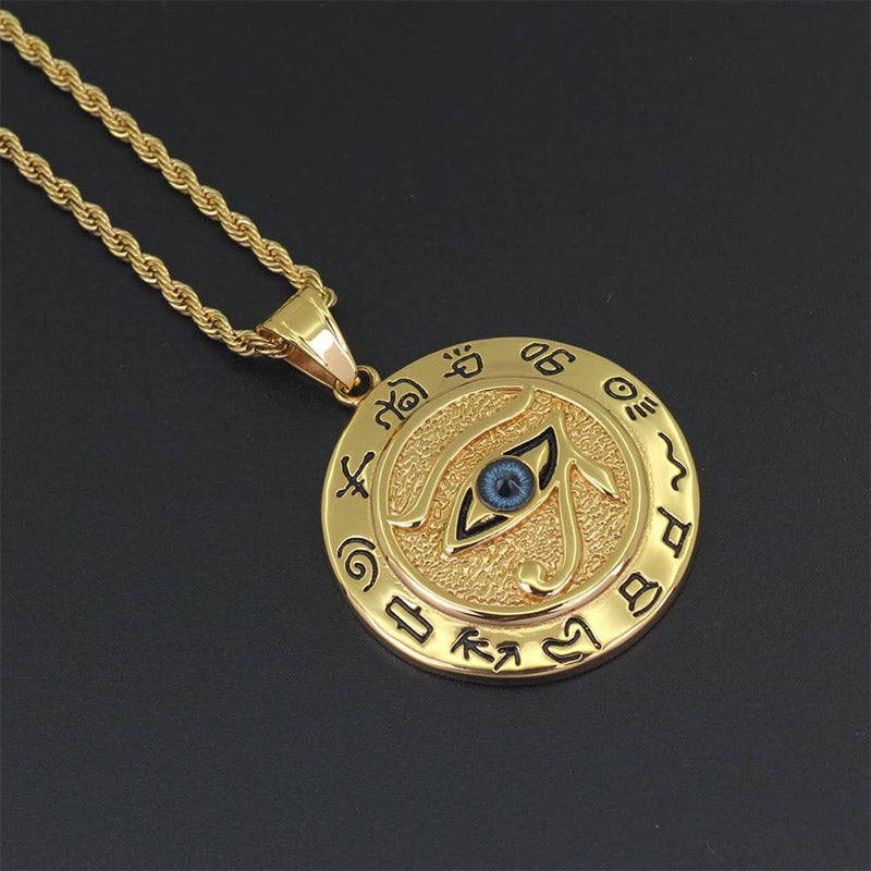 Eye of Horus Titanium Steel Protection Necklace Pendant