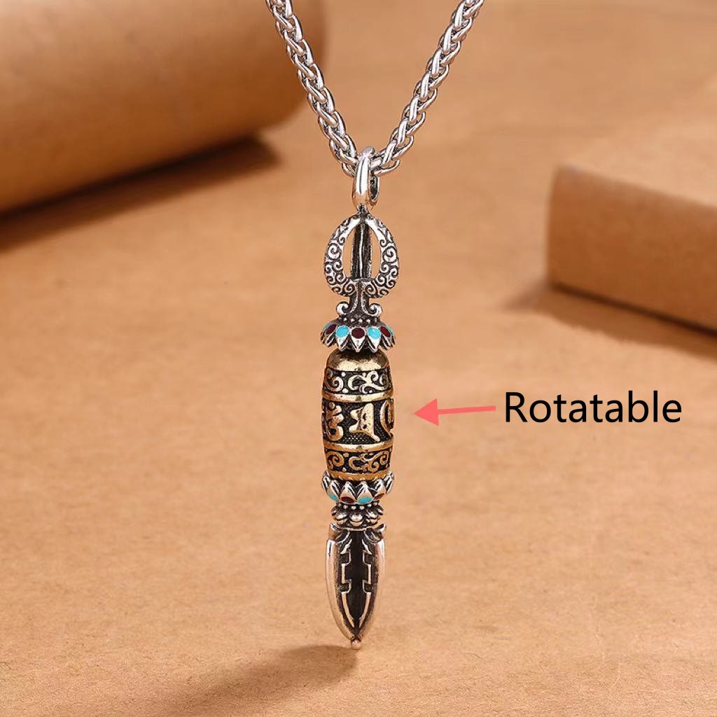 Om Mani Padme Hum Kupfer Achat Schutz Anhänger Halskette