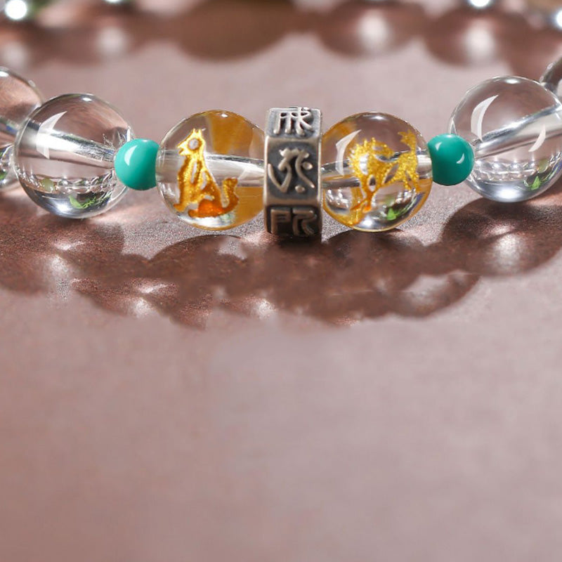 10 mm Hetian Jade Chinesisches Sternzeichen Heilarmband