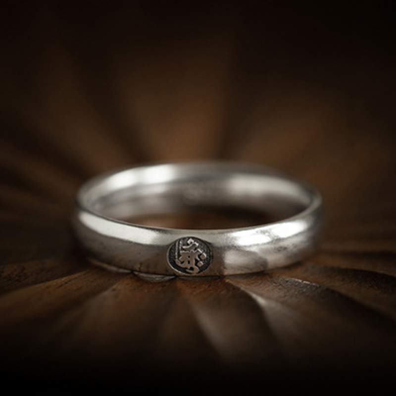 Adjustable 925 Sterling Silver Chinese Zodiac Blessing Ring
