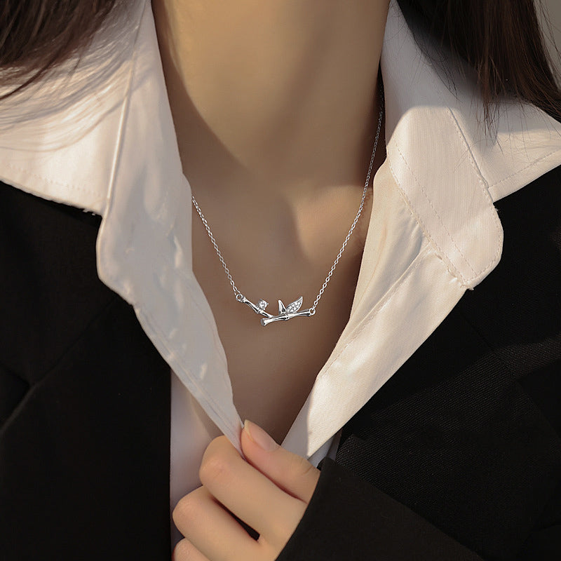 Spirituelle Halskette aus Kupfer-Bambusblättern für Reichtum und Wachstum