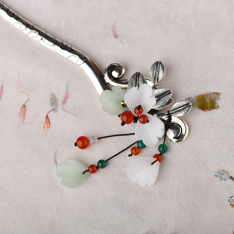 Red Agate Tassel Hairpin | Calm Confidence & Elegance