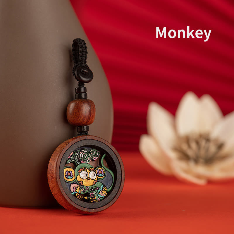 Year Of The Dragon Rosewood Zodiac Key Chain