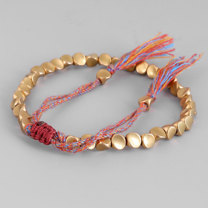 Copper Spiritual Bracelet Healing Luck Unisex Beaded Rope