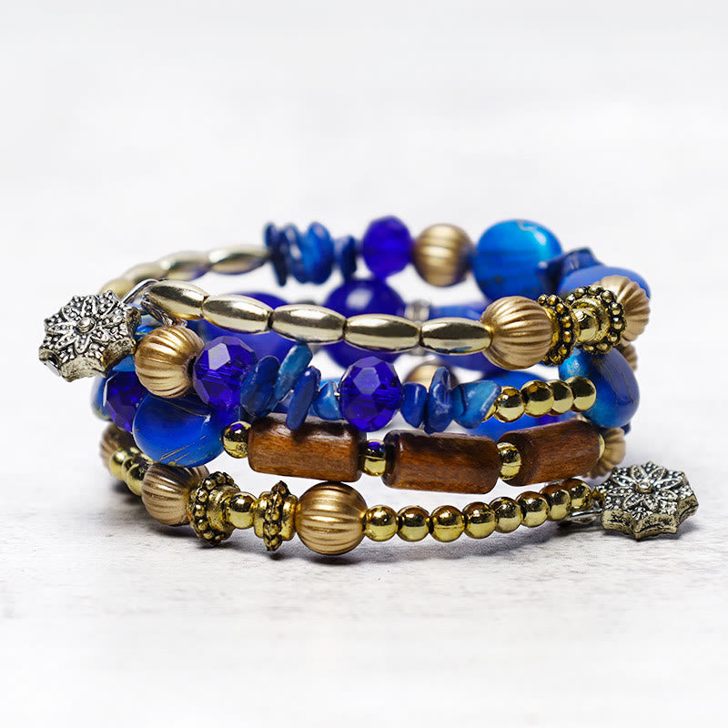 Multilayer Turquoise Agate Blessing Bracelet 6.5cm