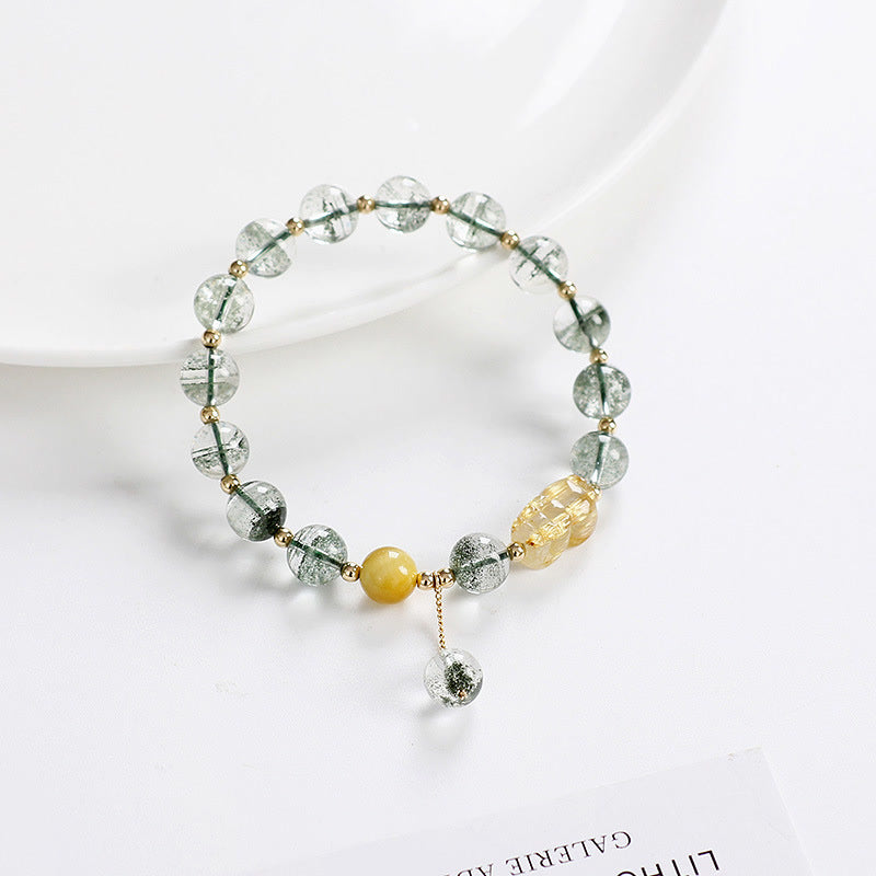 8mm Green Phantom Citrine PiXiu Confidence Bracelet