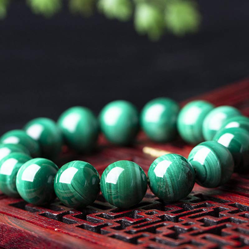 6mm Malachite Protection Bracelet for Calmness & Anxiety