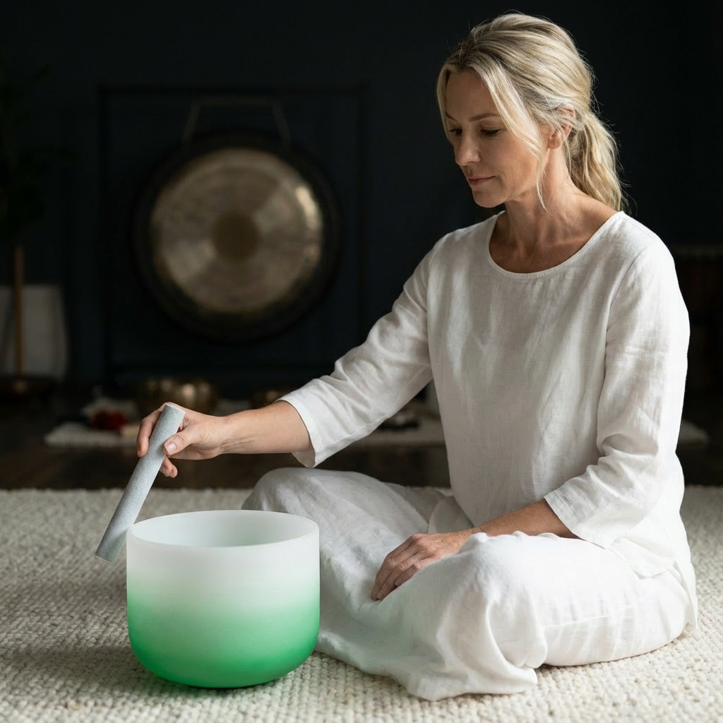 Kristallklangschale - Herzchakra F-Note Meditationsschale