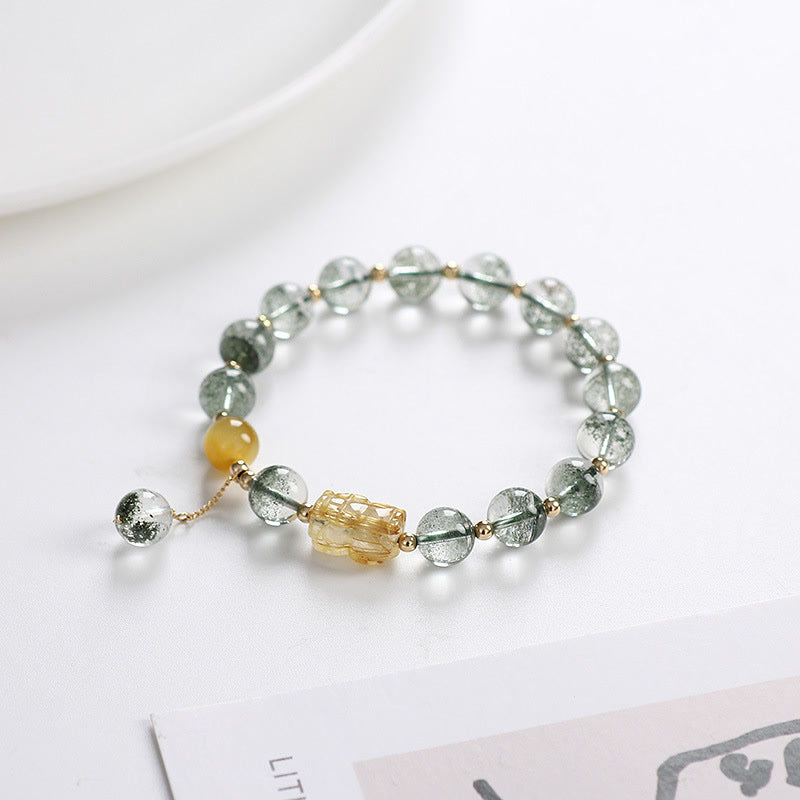 8mm Green Phantom Citrine PiXiu Confidence Bracelet