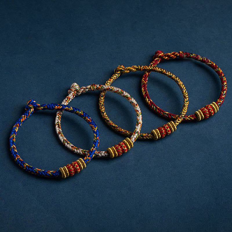 Handgefertigtes rotes Schnurarmband mit chinesischem Tierkreiszeichen für Glück und Stärke