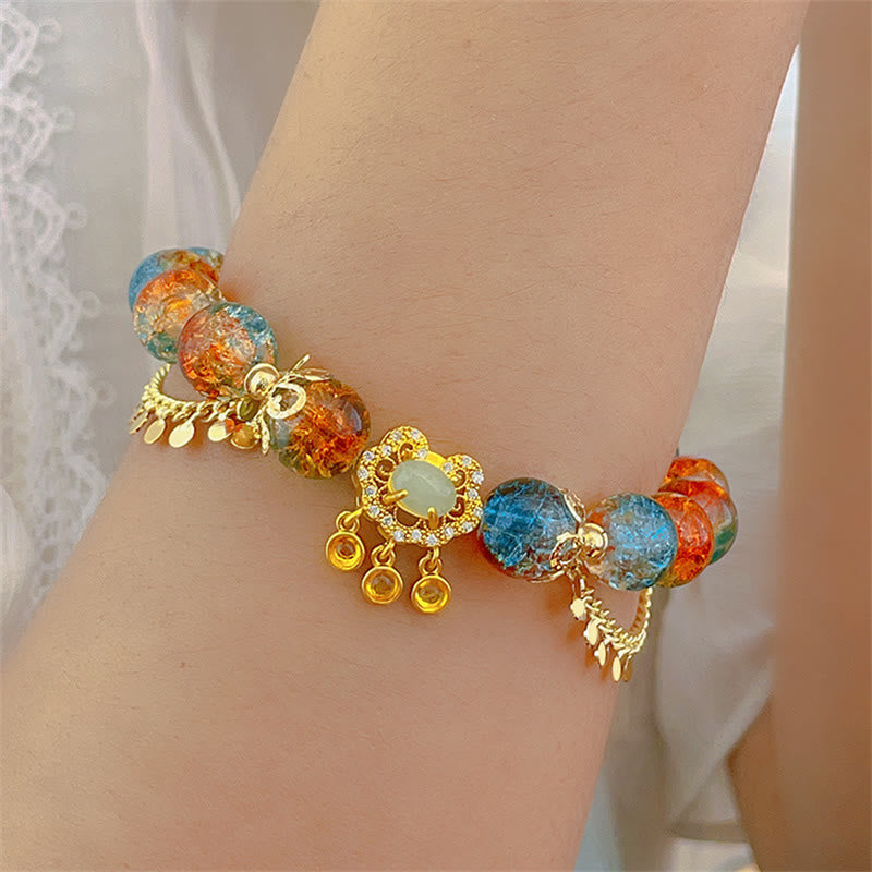 Colorful Liuli Glass Bead Spiritual Protection Bracelet