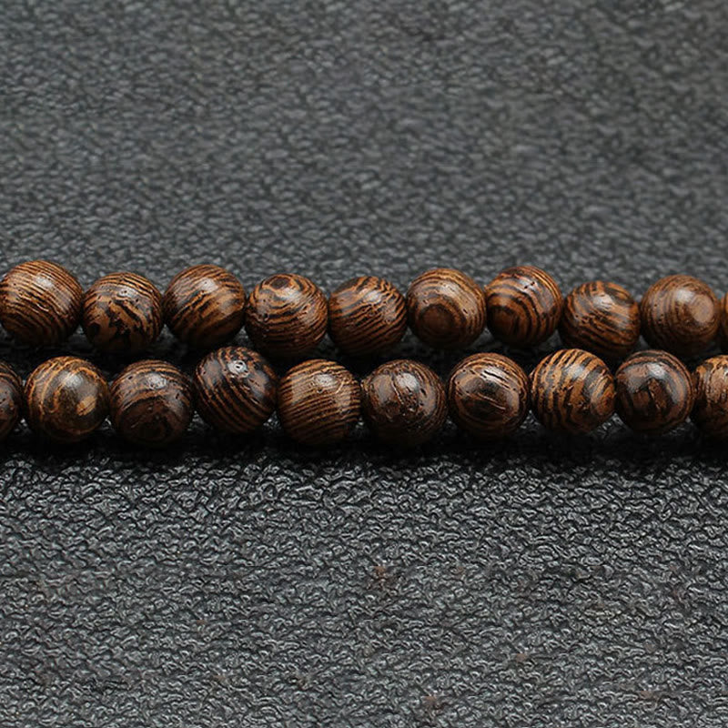 Wenge Wood Turquoise Necklace for Protection and Calm 80cm