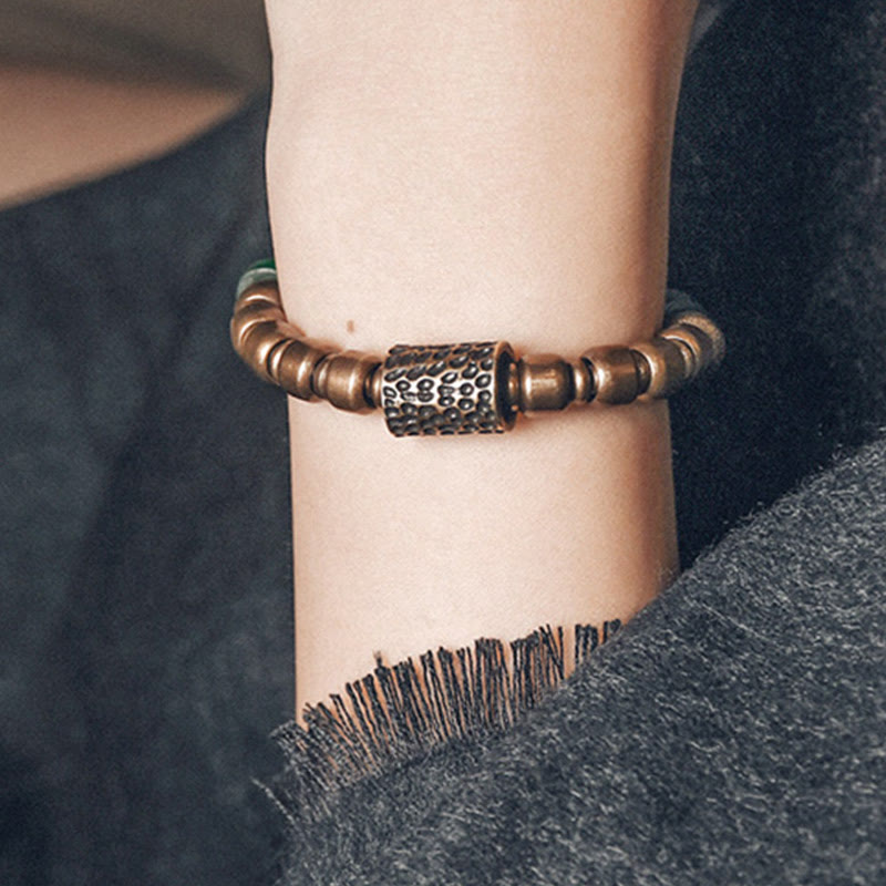 9 mm Kupferfarbene Glasperlen Spirituelles Armband für Reichtum