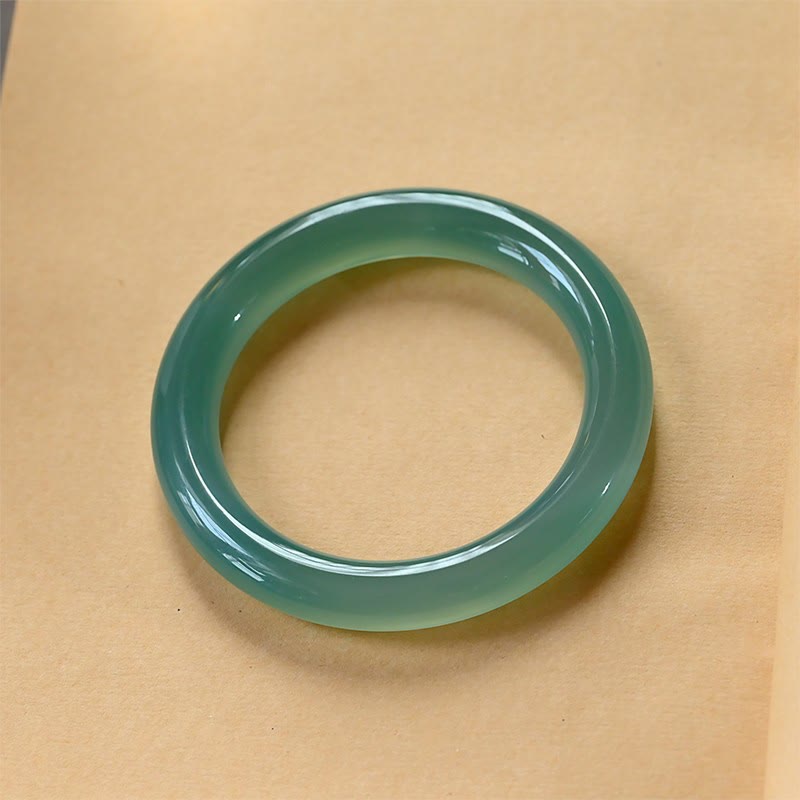 9 mm grüner Chalcedon-Armreif mit Stärke
