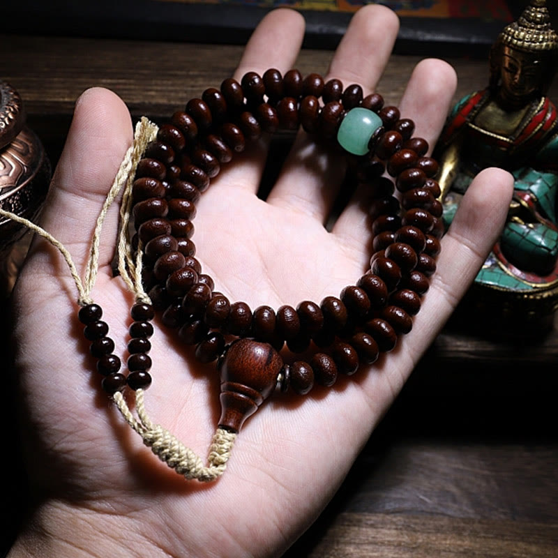 9 mm lila Bodhi Seed Mala Armband mit dreiäugigen Dzi-Perlen für Harmonie