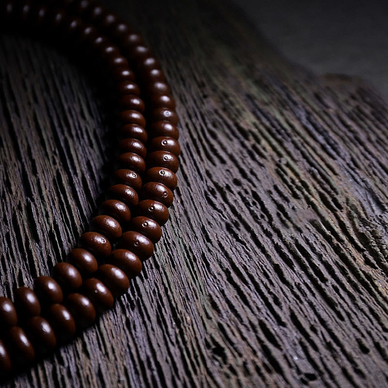9 mm lila Bodhi Seed Mala Armband mit dreiäugigen Dzi-Perlen für Harmonie