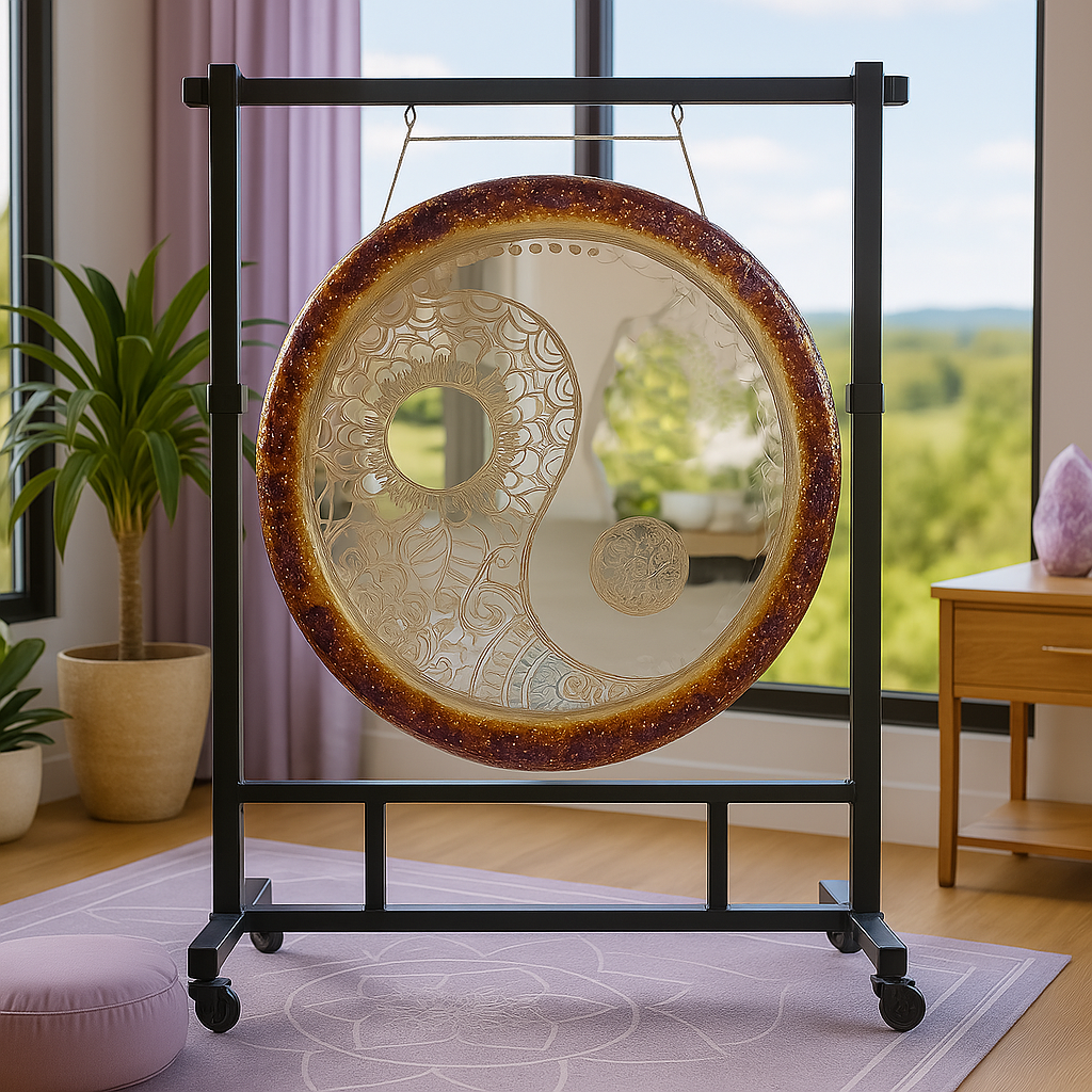70 cm großes florales Yin-Yang-Meditations-Gong-Instrument
