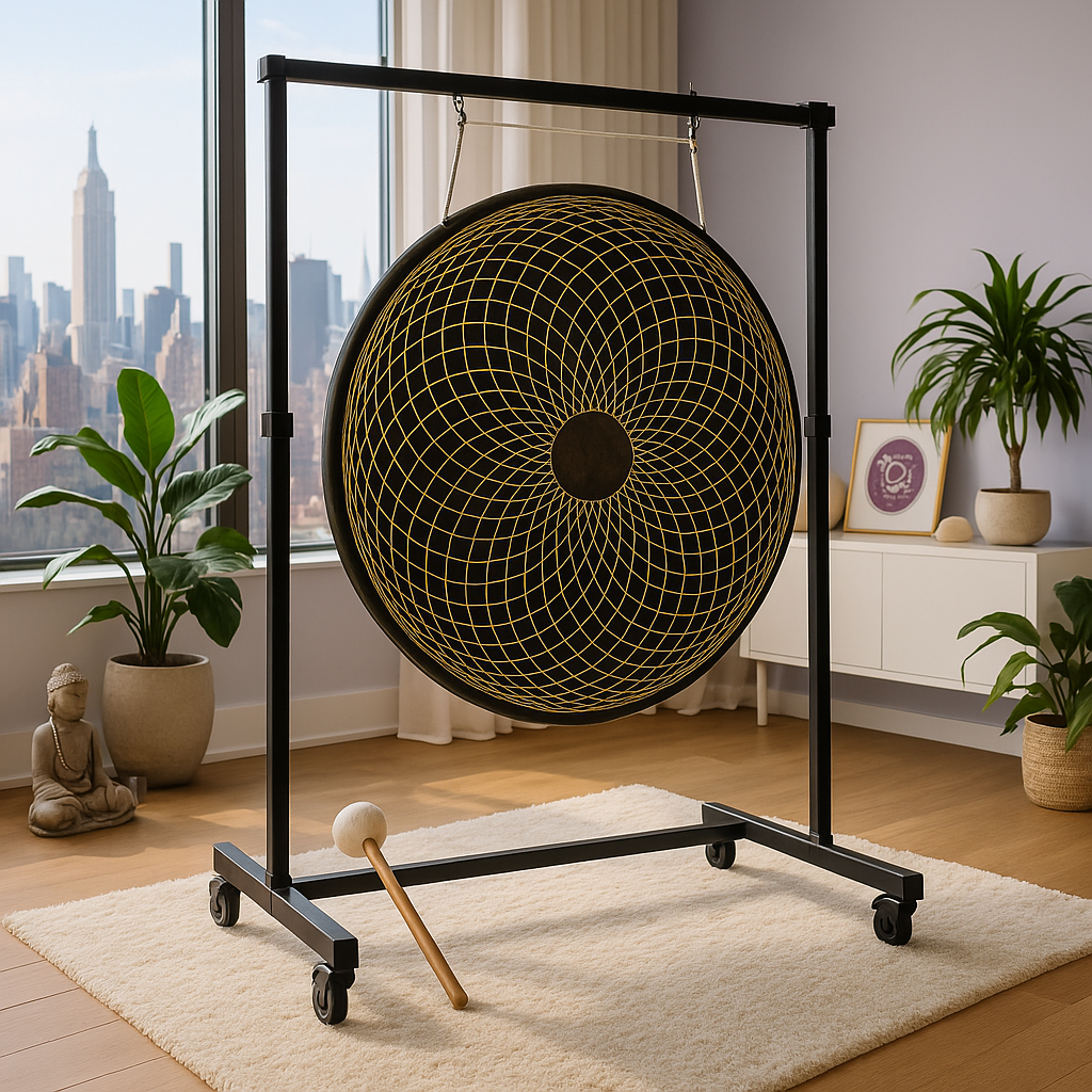 Hypnotic Eye Gong mit Heiliger Geometrie zur Meditation – 60 cm