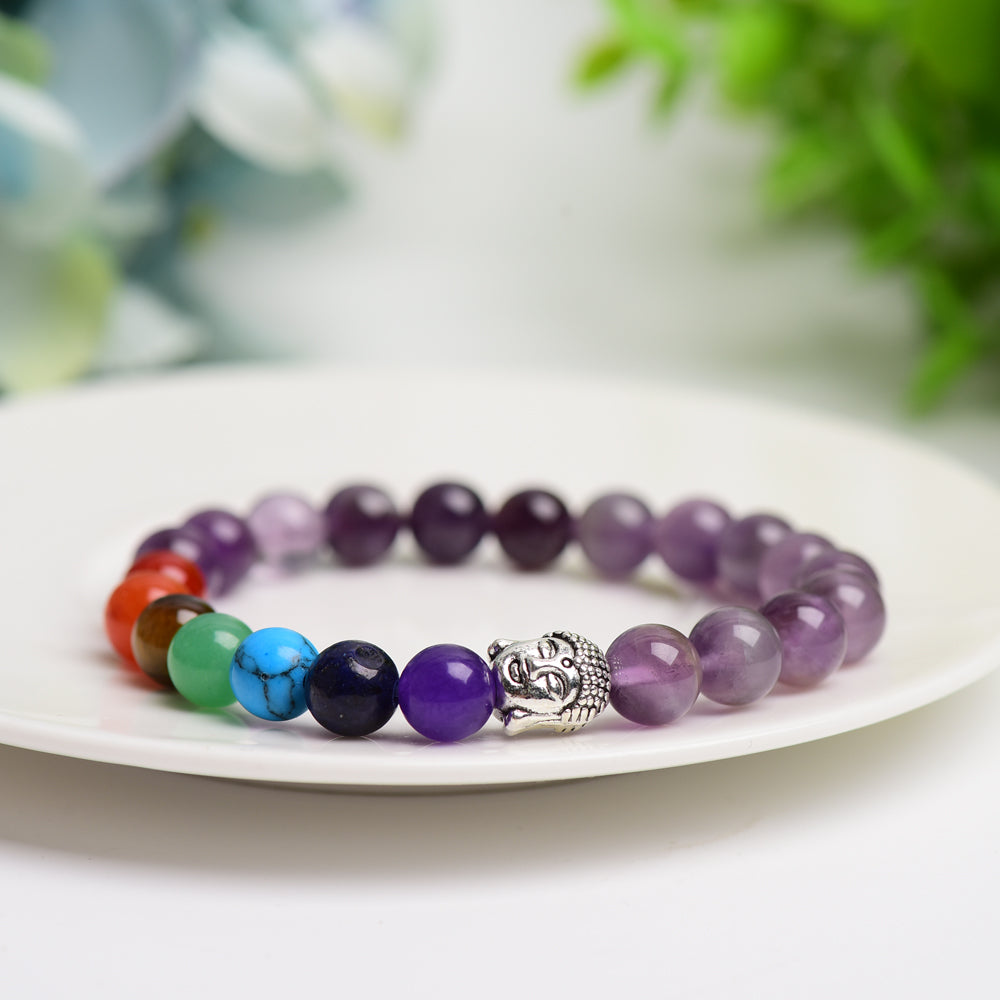 Chakra Mixed Crystal Bead Bracelet for Energy Healing