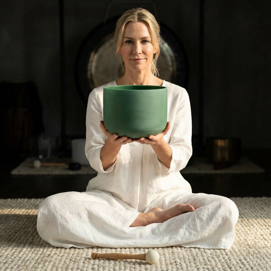 F-Note Smaragd Edelstein Fusion Kristall Klangschale