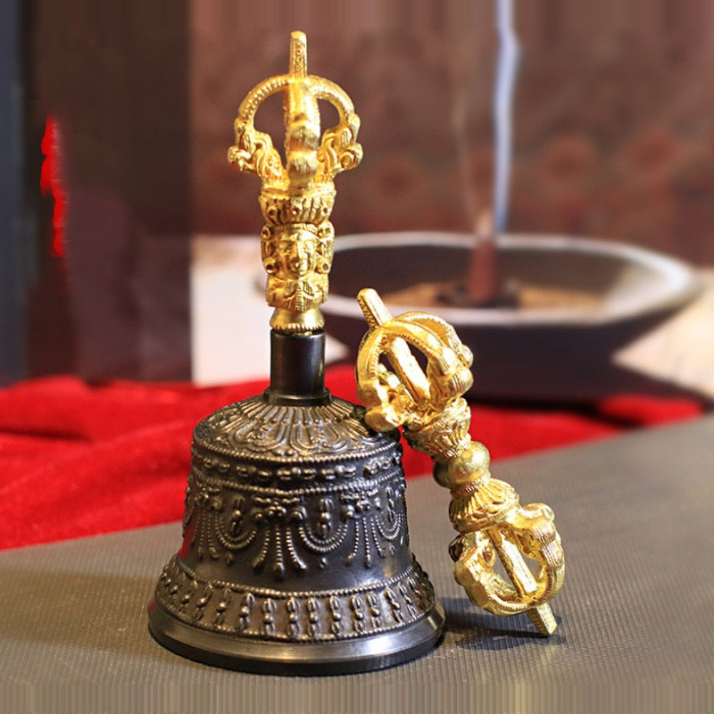 Tibetan Meditation Bell Set with Dorje, 20cm Instrument