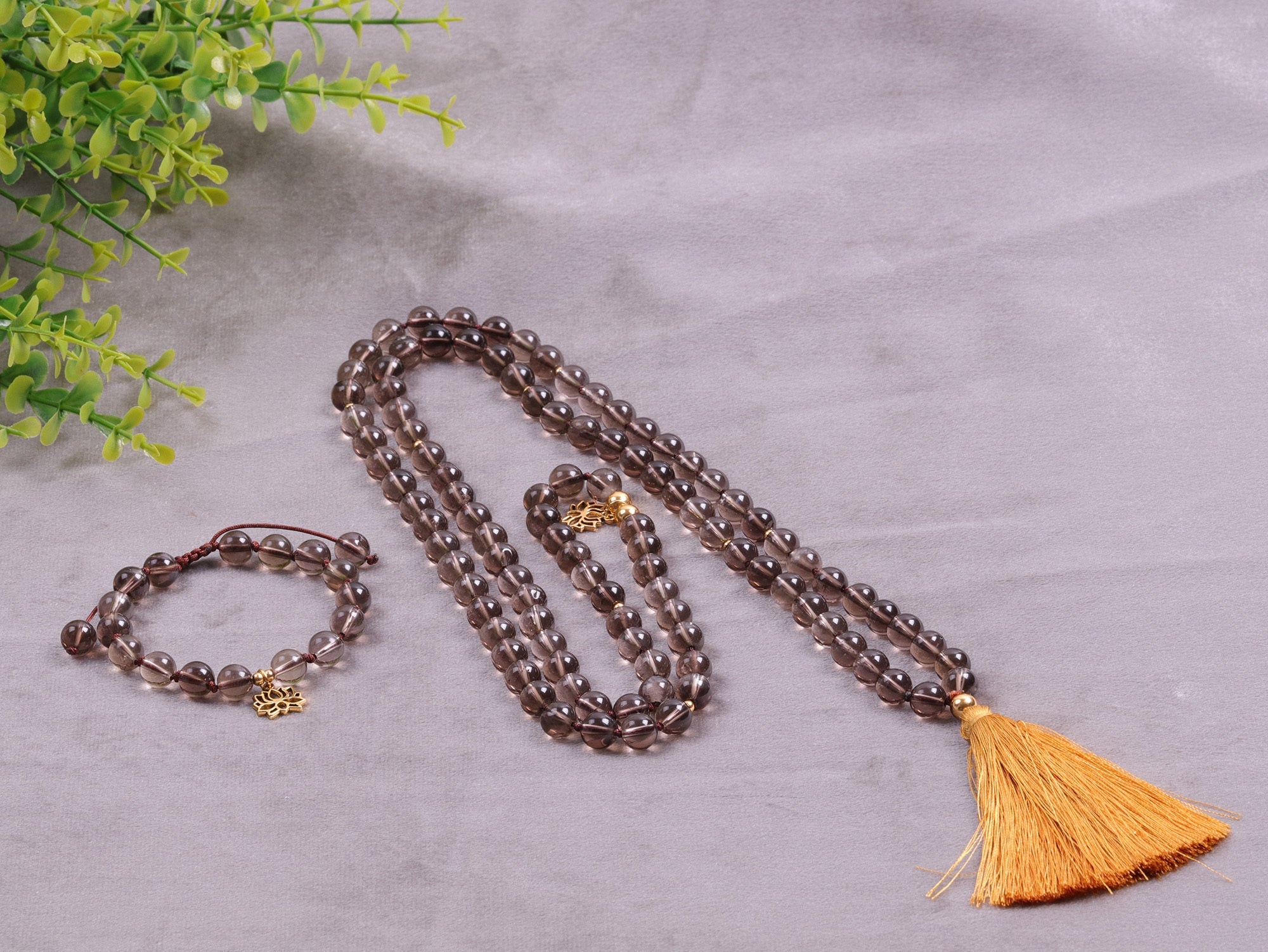 Smoky Quartz Mala & Bracelet Cleansing Set