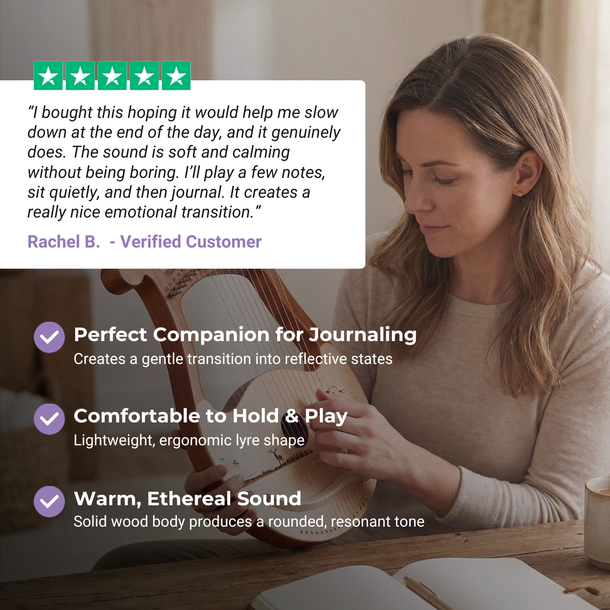 Einstellbare 17/31-saitige Lyra-Harfe in C-Ton für alle Altersgruppen