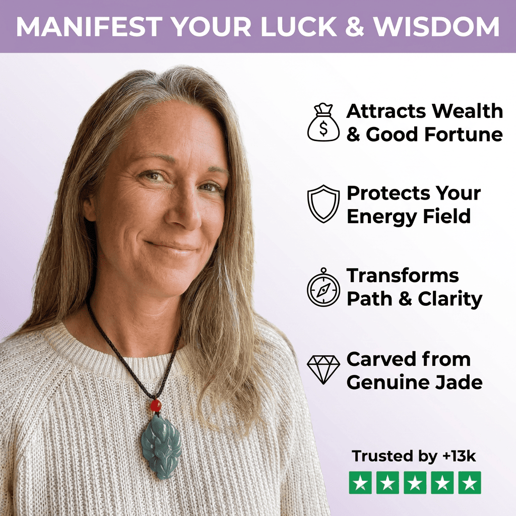 Grüner Jade Neunschwänziger Fuchs Glücksbringer Halskette Anhänger