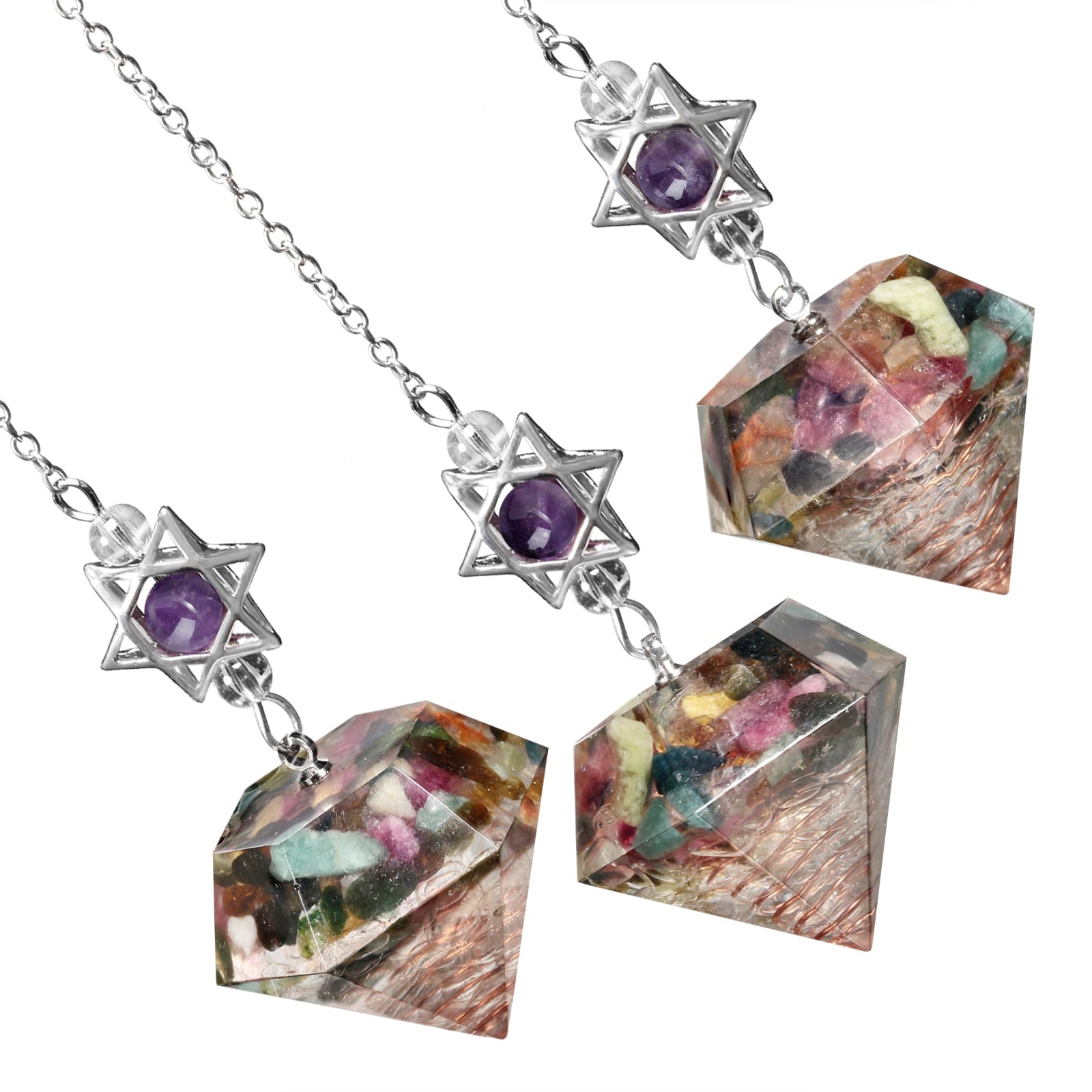 Amethyst Star of David Crystal Pendulum