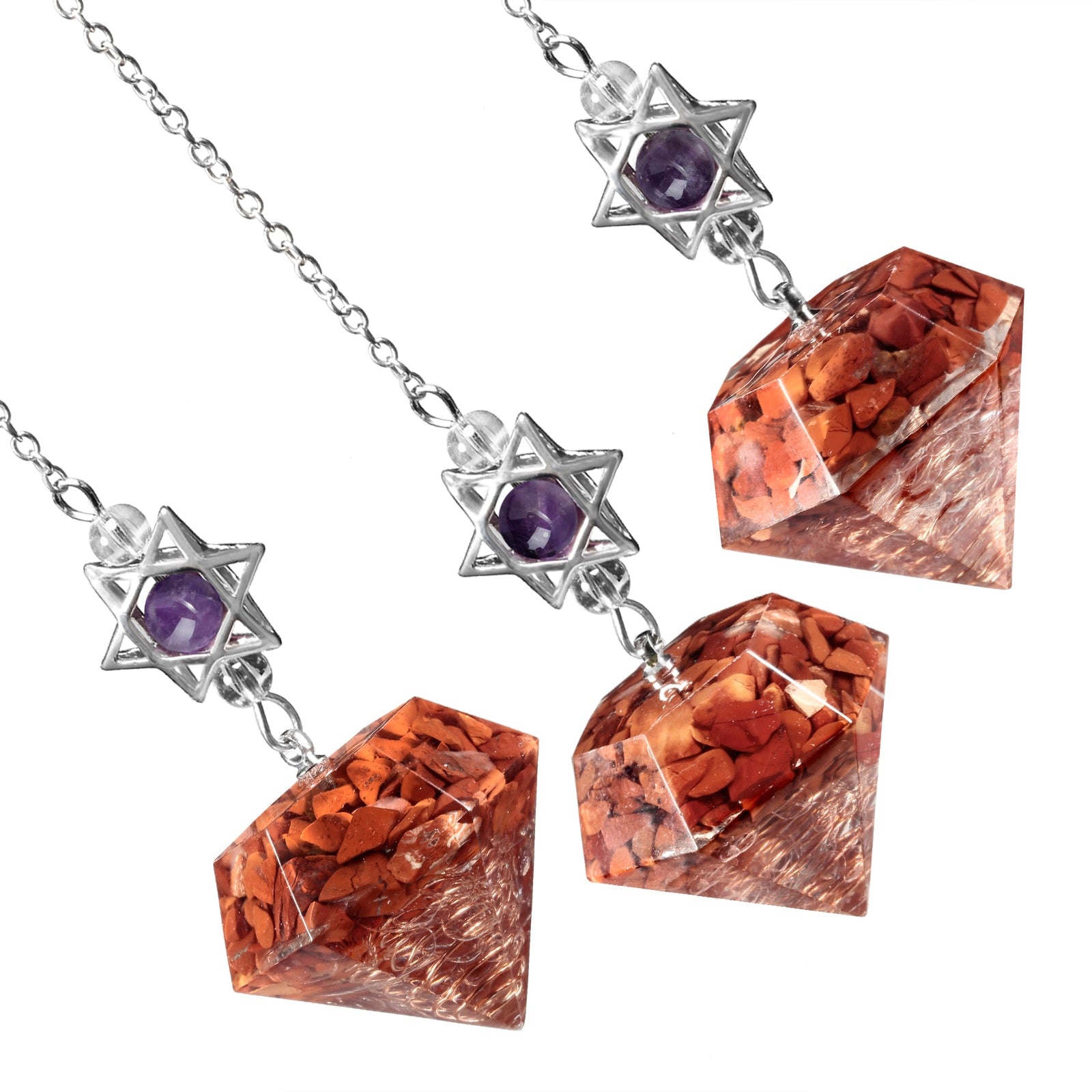 Amethyst Star of David Crystal Pendulum