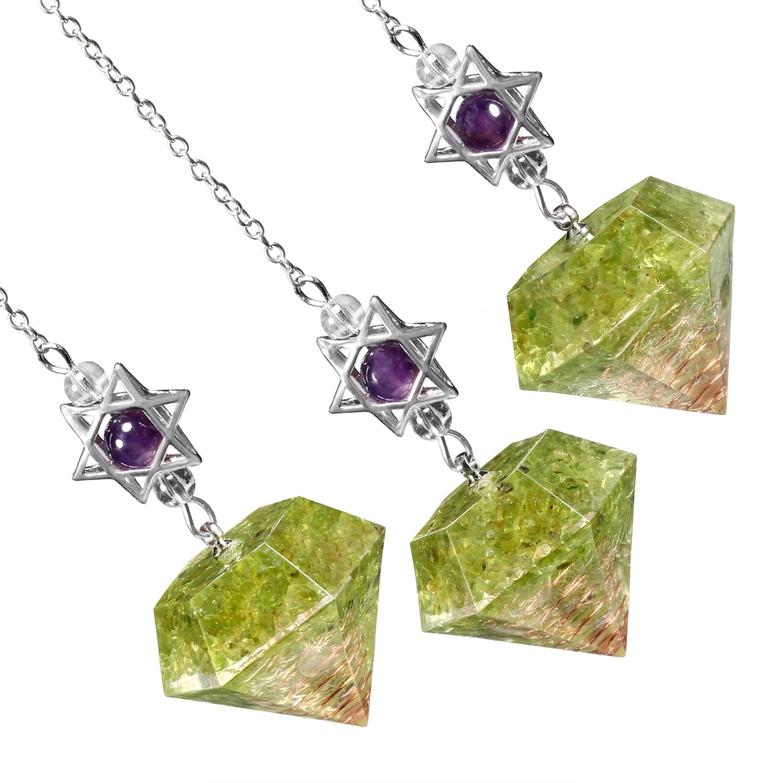 Amethyst Star of David Crystal Pendulum