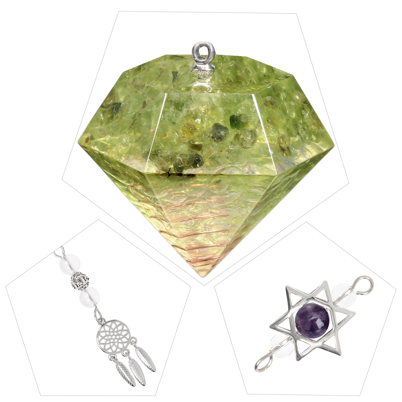 Amethyst Star of David Crystal Pendulum